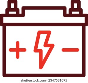 Battery Glyph Two Color Icon For Personal And Commercial Use.
