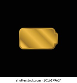 Battery gold plated metalic icon or logo vector