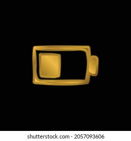 Battery gold plated metalic icon or logo vector