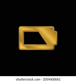 Battery gold plated metalic icon or logo vector