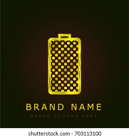 Battery golden metallic logo