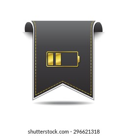 Battery golden Vector Icon Design
