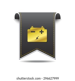 Battery golden Vector Icon Design