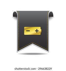 Battery golden Vector Icon Design