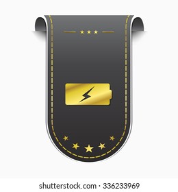 Battery golden Vector Icon Design