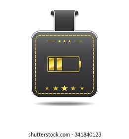 Battery golden Vector Icon Design