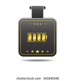 Battery golden Vector Icon Design