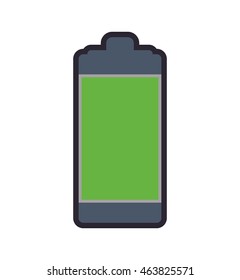 Battery green energy power charge icon. Isolated and flat illustration. Vector graphic
