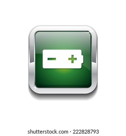 Battery Green Vector Icon Button