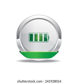 Battery Green Vector Icon Button