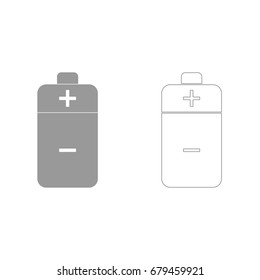 Battery grey set  icon .