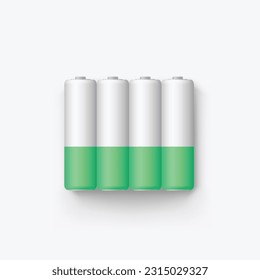 battery group aa type lying on white