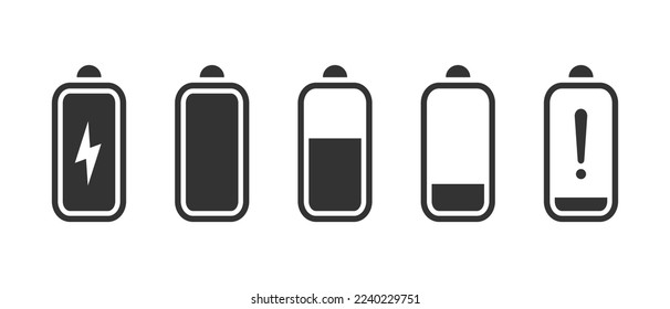 Akkubetriebene GSM-Vektorsymbole. Vektorsymbole auf Batteriestufe