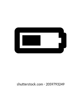 battery half Icon. Flat style design isolated on white background. Vector illustration