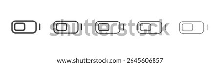 Battery half icon outline ilustration vector symbol