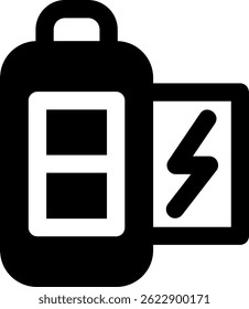 Battery half Line vector Icon Design