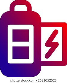 Diseño de ícono de Vector de media línea de batería