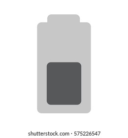 Battery half sign line vector icon. Electrical power sign. Rechargeable energy symbol.