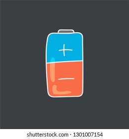 battery hand drawn icon. electric energy vector illustration. editable stroke.