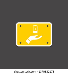 battery and hand icon