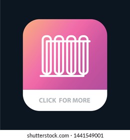 Battery, Heater, Hot, Radiator, Heating Mobile App Button. Android and IOS Line Version
