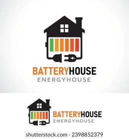 plantilla de diseño del logotipo de la casa de batería