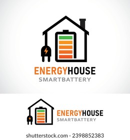 battery house logo design template