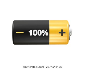 Battery icon 3d rendering illustration