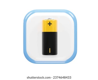 Battery icon 3d rendering illustration