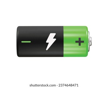 Battery icon 3d rendering illustration