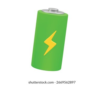Battery icon 3d rendering illustration