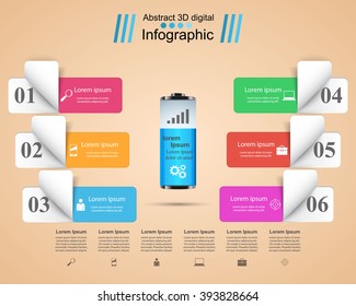 Battery icon. Abstract 3D digital illustration Infographic.
