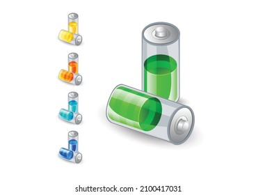 Icono de la batería. Icono del vector indicador del acumulador del nivel de potencia.