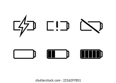 Battery icon. Black color. Energy symbol.  Vector isolated sign.