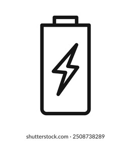 battery icon Black line art vector logo