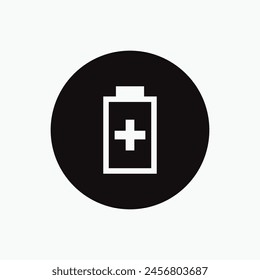 Battery icon black in vector.