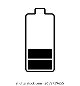 Battery icon. Black vector illustration.