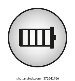battery icon, black vector illustration