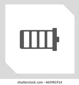 battery icon, black vector illustration