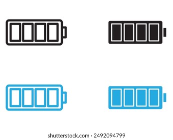 Battery icon black and white vector outline sign