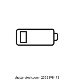 Battery icon black and white vector outline sign