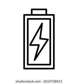 Battery icon black and white vector sign