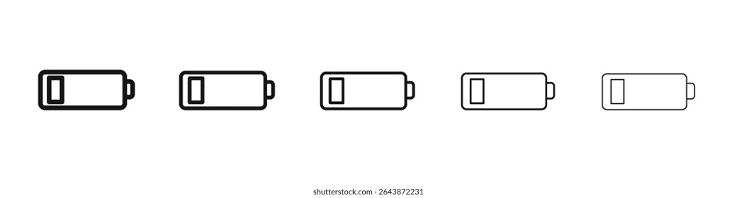 Batteriesymbol schwarz-weißes Vektorzeichen