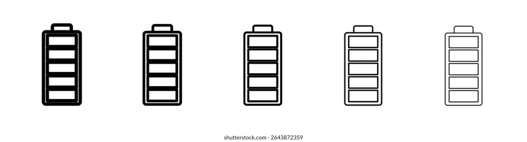 Battery icon black and white vector sign