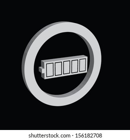 battery icon button design. vector illustration.