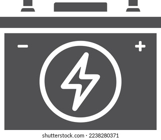 Icono de la batería, icono de la batería del coche vector negro