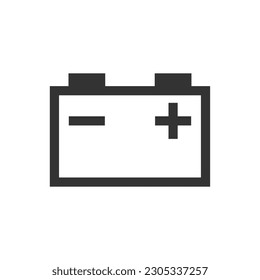 Battery icon. Car dashboard light symbol. Service sign. Vector illustration image.