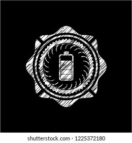 battery icon with chalkboard texture