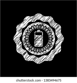 battery icon with chalkboard texture