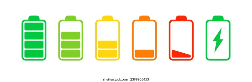 Battery icon. Charge energy sign. Full electricity power. Accumulator level bar. Vector illustration.